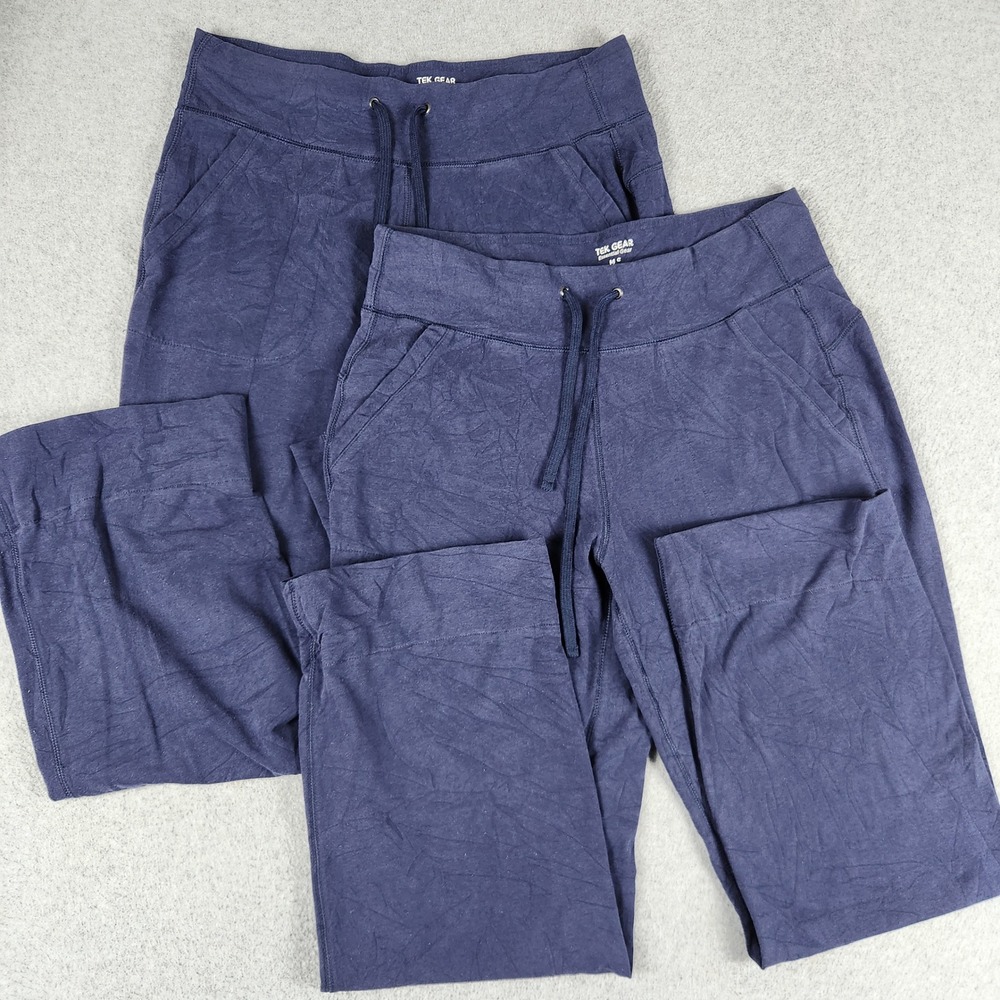 Tek Gear Pants Womens Medium Navy Blue Essential Gear Straight Leg Lot Of 2